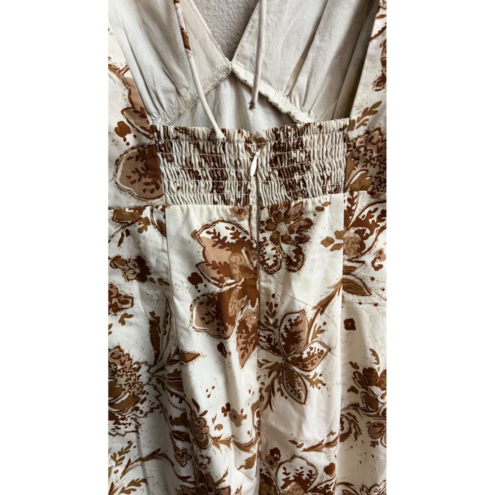 Abercrombie & Fitch Floral Midi Dress XS Emerson Puff Sleeve Poplin Cottagecore - Picture 4 of 8